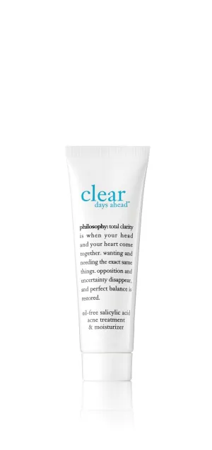 philosophy clear days ahead oil-free acne treatment & moisturizer - face moisturizer with salicylic acid - effectively reduces breakouts - 2 fl oz