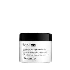 philosophy hope in a jar smooth-glow multi-tasking face moisturizer   spf 30 - with pro-vitamin P, glycolic acid & hyaluronic acid - provides deep & long-lasting hydration - 2 fl oz