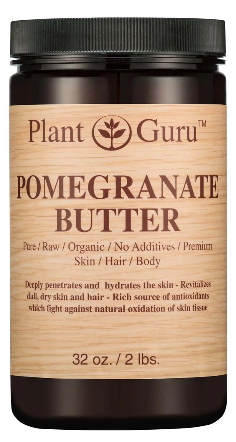 Pomegranate Body Butter 32 oz. 100% Pure Raw Fresh Natural Cold Pressed. Skin Body and Hair Moisturizer, DIY Creams, Balms, Lotions, Soaps.