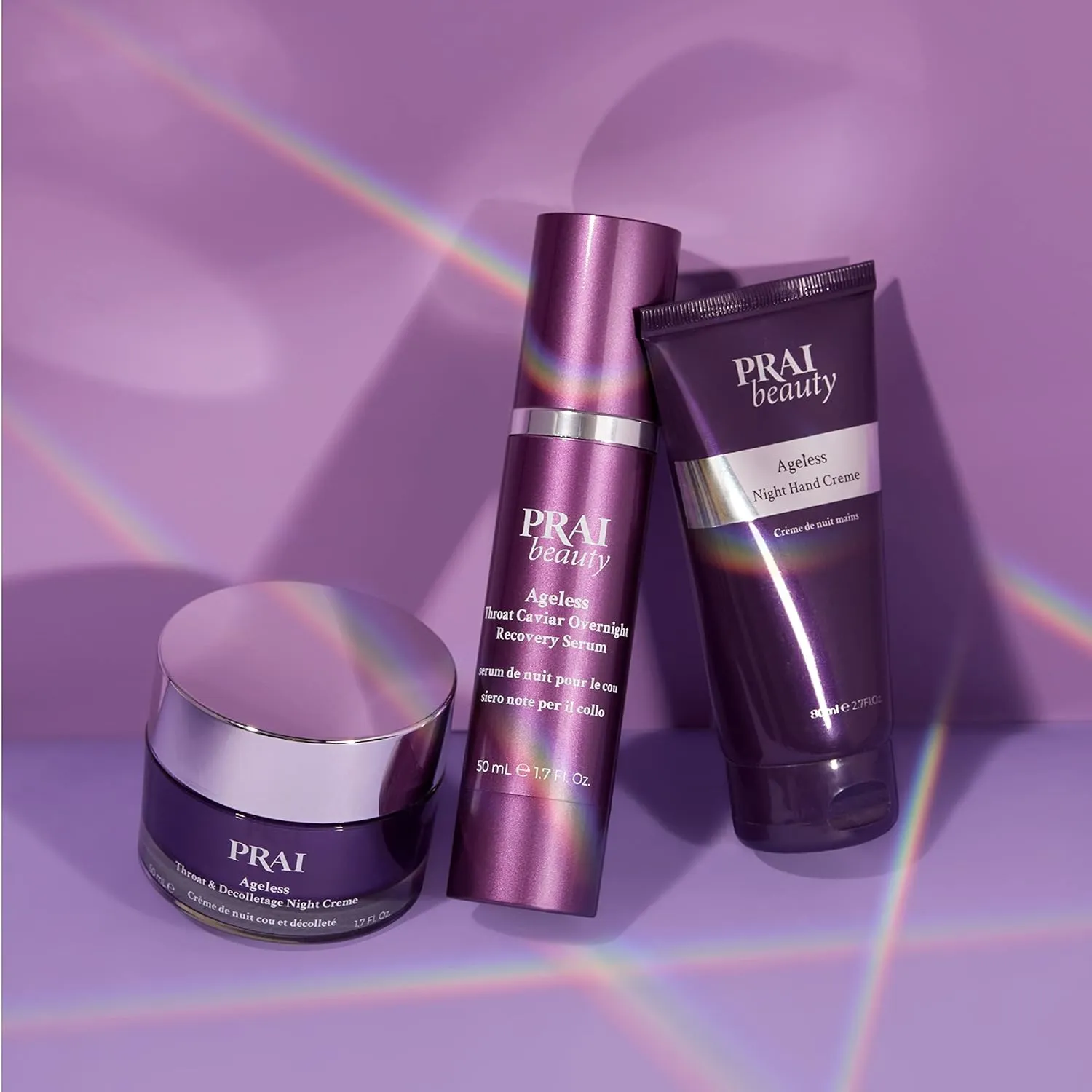 PRAI Beauty Ageless Night Hand Creme Anti-Aging and Nourishing Hand Cream, Hand Cream for Dry Cracked Hands, Paraben-Free, Vegan, Gluten-Free, 2.7 Fl Oz