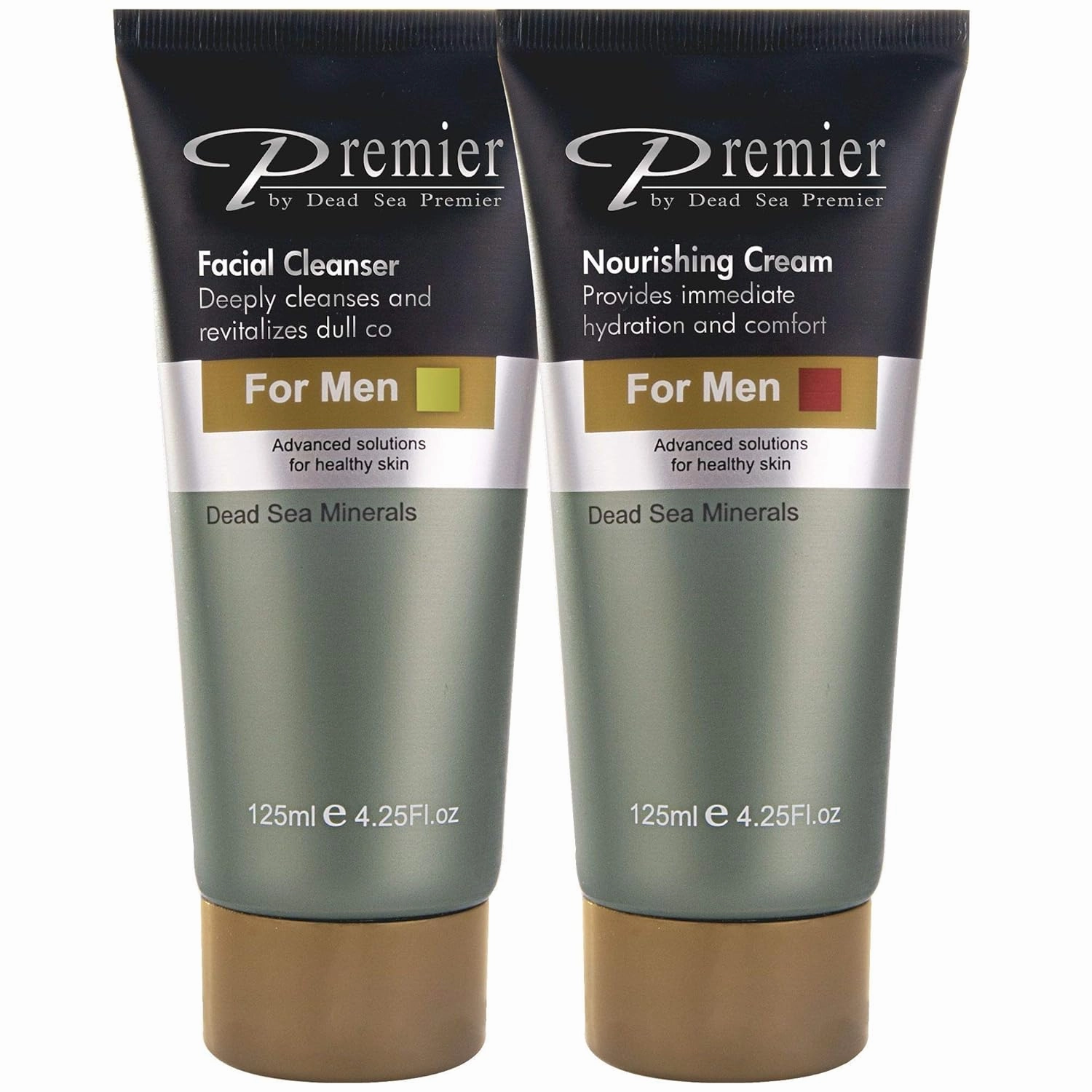 Premier Dead Sea Facial Cleanser   Nourishing Cream for Men Kit Exclusive ONE   ONE Light and gentle Moisturizer, Anti Wrinkle, firming, Sensitive Skin, Daily Use for younger looking skin