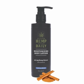 Premium Hemp Daily Ultra-Moisturizing Body Lotion - Face Moisturizer & Hand Cream - Dry Skin Care Cream with Hemp Seed & Essential Oils - Sandalwood - 8oz (Pack of 1)
