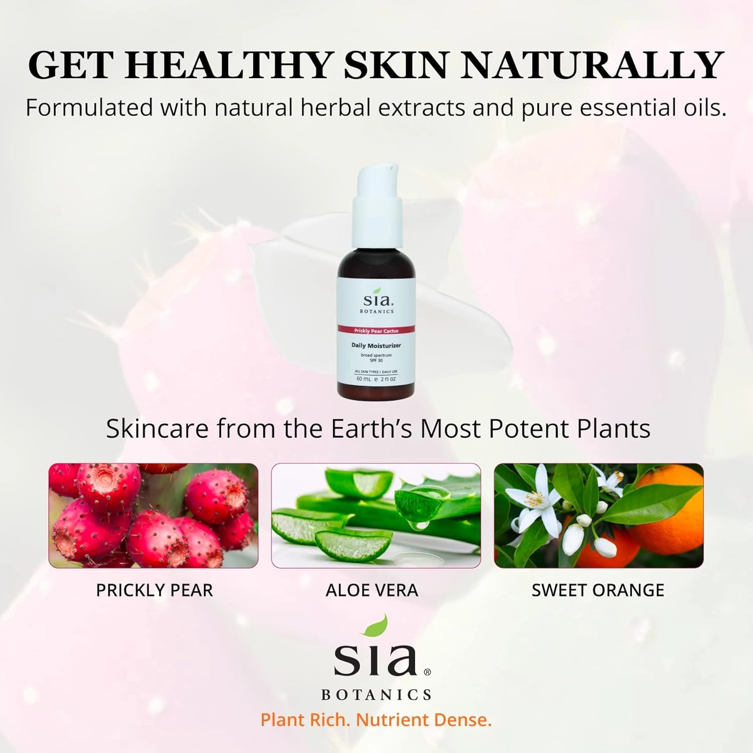 Prickly Pear Daily Facial Moisturizer - SPF 30 (59ml/2oz Pump Bottle) | Face Sunscreen w/Prickly Pear, Sweet Orange, Lavender | Natural, Clean, Botanical Skincare for Women