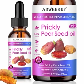 Prickly Pear Seed Oil 2.02fl.oz-100% Pure Organic, Extra Virgin, Cold-Pressed Prickly Pear Cactus Seed Oil for Face, Body & Hair Rich in Vitamins & Antioxidants for Deep Moisture & Skin Rejuvenation