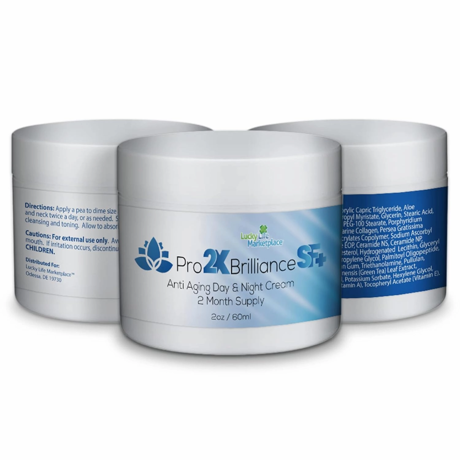 Pro 2x Brilliance SF   Cream - Anti Aging Day & Night Cream - 2 Month Supply - Skin Firming Face Cream - Reduce Wrinkles Appearance - Promote Long-Lasting Hydration - Help Improve Uneven Skin Tone