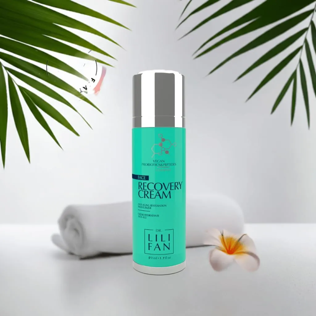 Probiotic Recovery Cream: Vegan Probiotic, Anti-Aging Face Cream for Skin Renewal. Boosts Skin's Collagen and Targets Wrinkles. Prevents Acne. Standard Size - 1.7 fl oz.