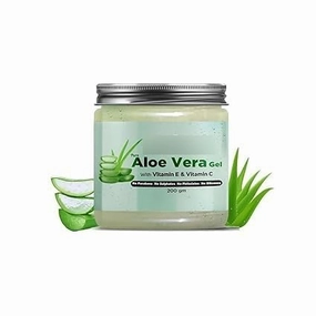 Pure Aloe Vera Gel with Vitamin C & E for Skin, Face and Hair | Helps to Repair and Smoothens Hair | Relax and Renew your Skin and Scalp |Paraben Free & Sulphate Free - 200 Gm