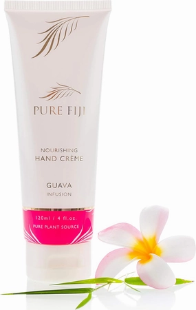 PURE FIJI Nourishing Hand Cream - Deep Moisturizing Hand Cream for Women and Man, Hand Lotion For Dry Hands - 24 Hour Moisture, Organic Ingredients, Guava, 4 oz