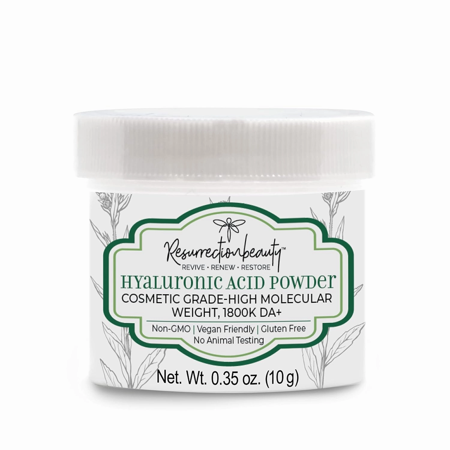 Pure Hyaluronic Acid Powder High Molecular Weight Sodium Hyaluronate to Make Your Own Premium Moisturizing Beauty Serum, Skincare Mask Treatment, Vitamin C Serums & DIY Facial Skin Care Products 10g
