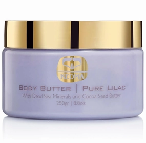 Pure Lilac Body Butter – Nourishing Dead Sea Minerals Body Cream with Cocoa Butter, Rice Bran Oil & Vitamin E – Hydrating Moisturizer for Dry Skin - 8.8 oz