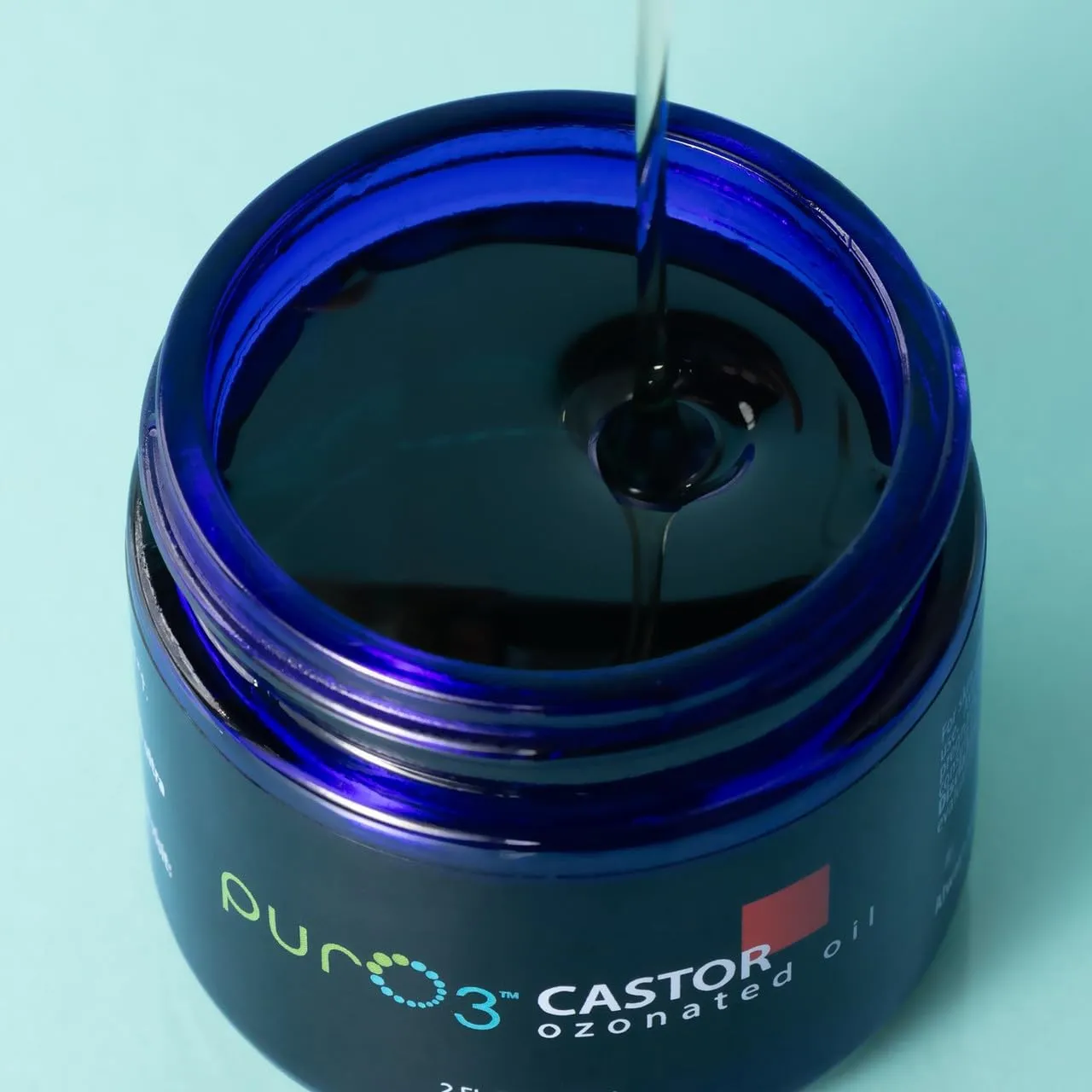 PurO3 Ozonated Castor Oil – Pure, Natural, Organic Skincare for Face & Body – Oxygenated Healing Lotion, Moisturizer & Beauty Cream in a Glass Jar – O3 Therapy Salve, 2 oz