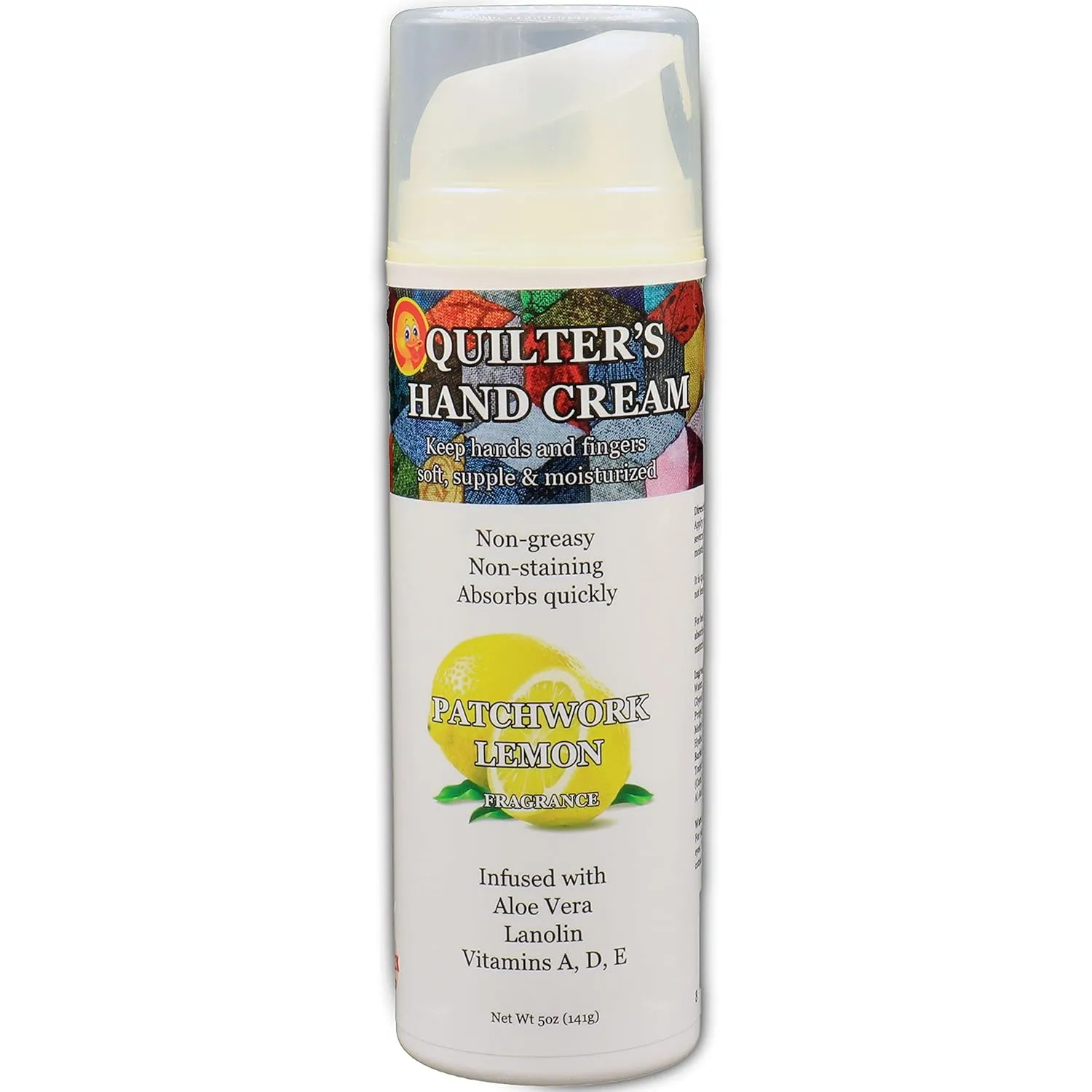 Quilter's Hand Cream, Patchwork Lemon 5 Oz for Quilters by the makers of Original Udder Balm