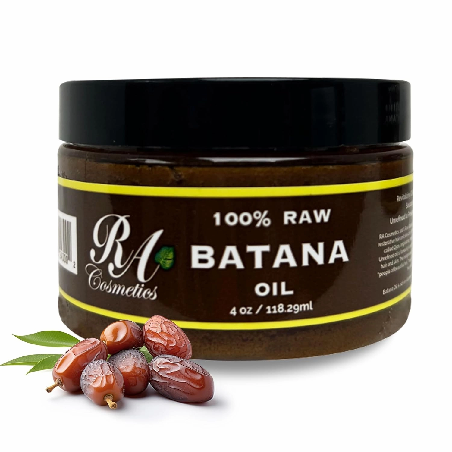 RA Cosmetics Natural Unrefined Batana Oil for Hair Growth & Repair | Nourishing Moisturizer for Damaged Hair - Strengthening Conditioner from Honduras, 4 oz