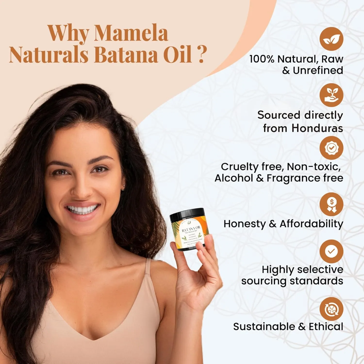 Raw Batana Oil for Hair Growth | Organically Sourced From Honduras | 100% Pure & Natural | Dr Sebi | 4 oz | Prevents Hair Loss, Eliminates Split Ends & Increases Shine | All Hair Types