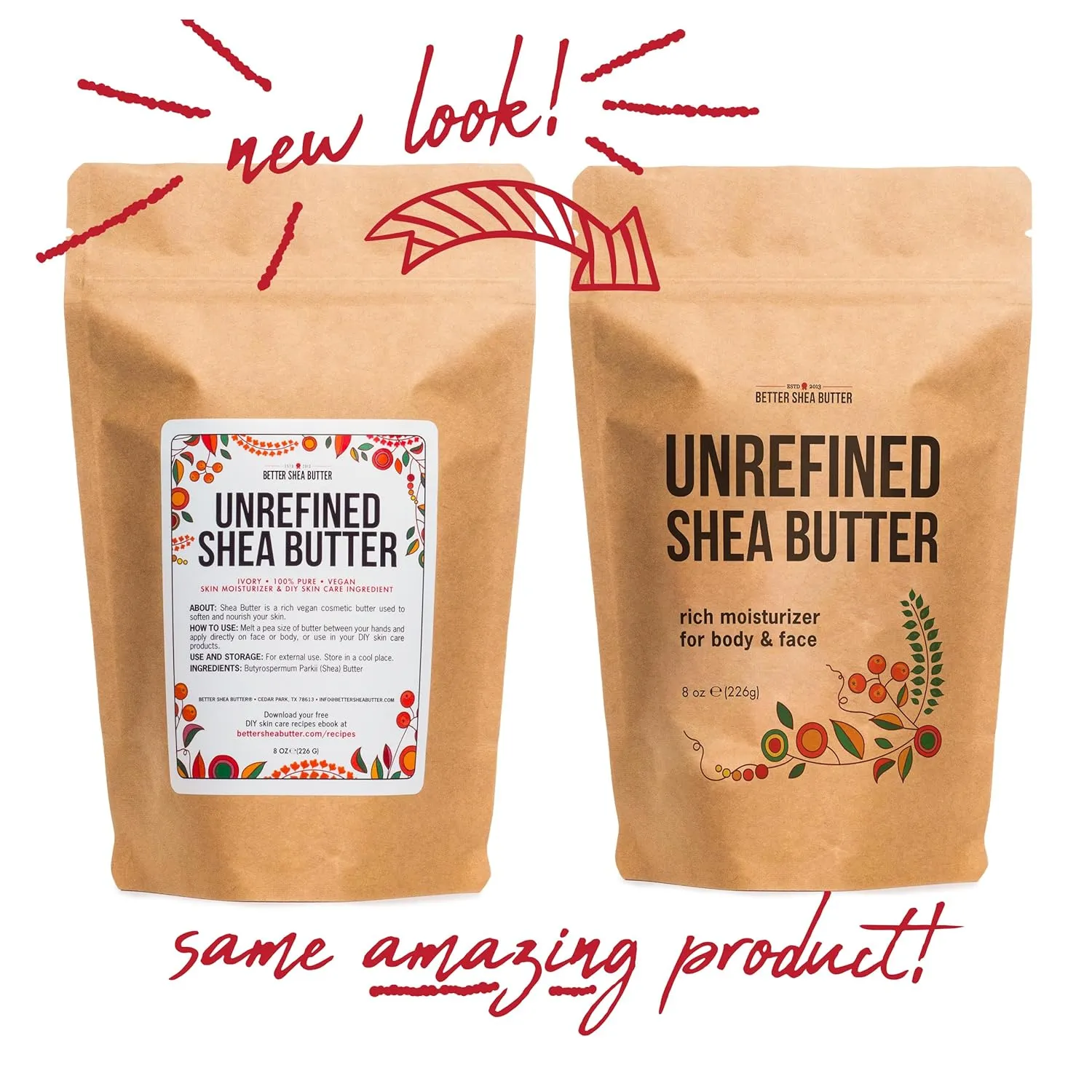 Raw Shea Butter - 100% Pure African Unrefined Shea Butter for Hair | Skin Moisturizer for Face and Body | Use for Soap Base, DIY Whipped Lotion, Lip Balm - 8 oz Block