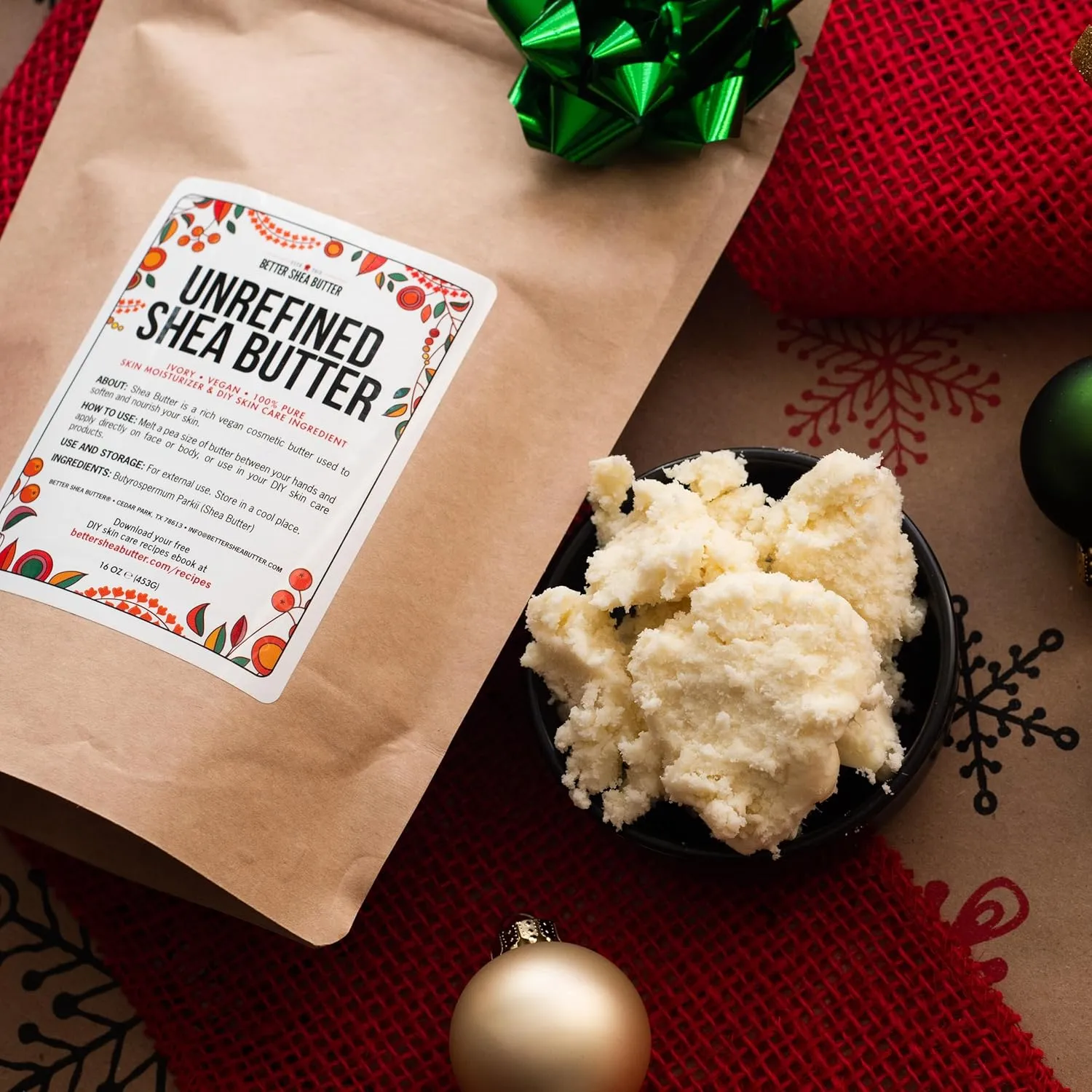 Raw Shea Butter - 100% Pure African Unrefined Shea Butter for Hair | Skin Moisturizer for Face and Body | Use for Soap Base, DIY Whipped Lotion, Lip Balm - 8 oz Block