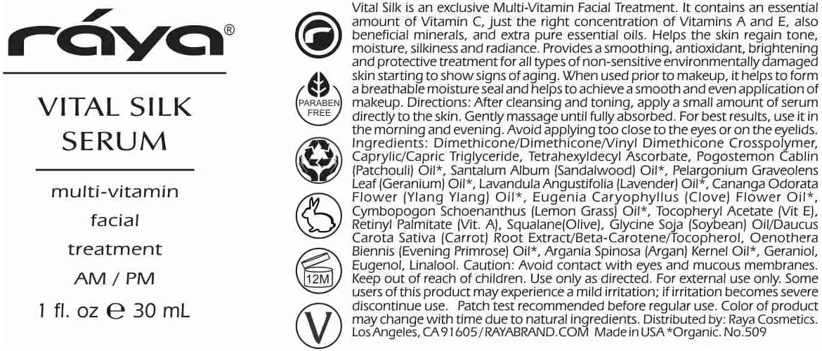 RAYA Vital Silk Serum (509) | Multi-Vitamin Facial Treatment for All Non-Sensitive Skin Beginning to show signs of Age | Softens and Smooths Complexion | Protects From Environmental Damage