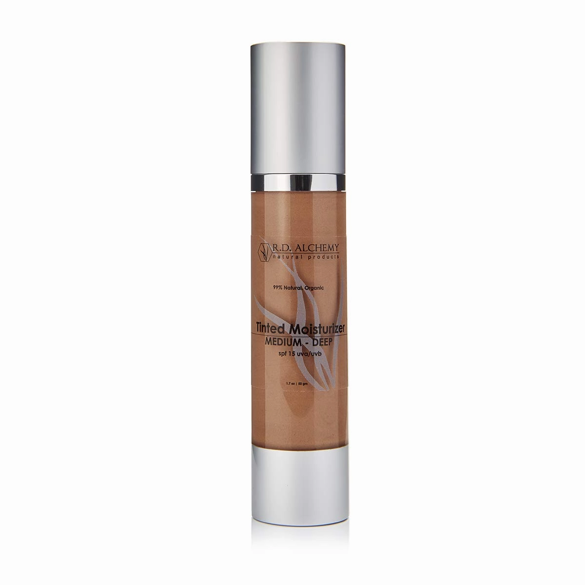 RD Alchemy - 99% Natural & Organic Tinted Moisturizer MEDIUM-DEEP Shade with SPF. Best BB and CC cream for Normal to Dry Skin. Dark Circles & Blemishes, Reduced Pore Size, & Less Acne Breakouts.