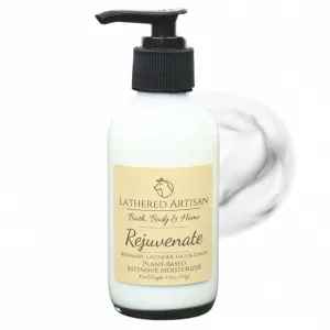 Rejuvenate | Rosemary, Lavender, Sage, Lemon | Intensive Moisturizer | 100% Natural, Essential Oil Scented | Medium Weight Aloe Vera Plant-Based Body Lotion, Moisturizer | Moisturizing, Hydrating, Soothing | All Skin Types