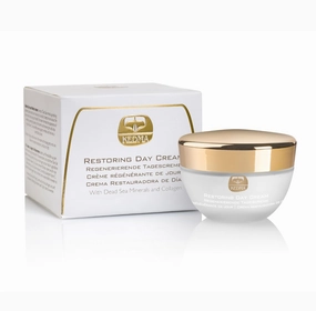 Restoring Day Cream – Anti-Aging Moisturizer with Collagen, Dead Sea Minerals, Vitamin C & E – Firming Day Cream for Wrinkles, Elasticity & Skin Tone - 1.76 oz