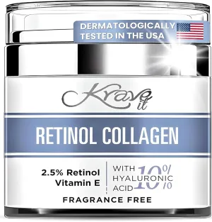 Retinol Cream for Face, Anti Aging Cream - Vitamin E, B5 & Hyaluronic Acid for Skin Care, Anti Wrinkle Face Cream with Collagen for Women/Men, Day-Night Face Moisturizer for Woman, Collagen Cream1.7oz