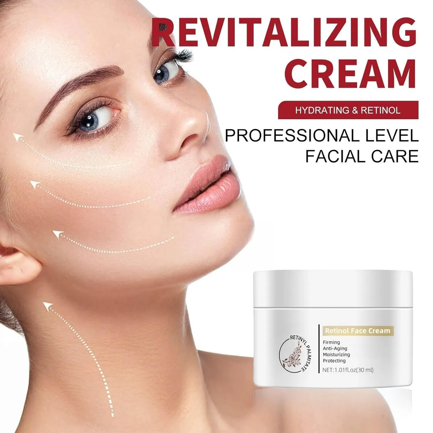 Retinol Face Cream, Daily Hydration Anti-Aging Face Moisturizer with Hyaluronic Acid, Oil Free Skin Care Cream for Fine Lines, Dark Spots face moisturizers (2 PCS)