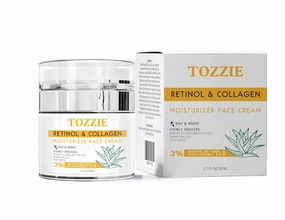 Retinol & Collagen Moisturizer Cream for Face & Neck - with Hyaluronic Acid, Vitamin C, E - Anti Aging Formula for Younger Looking Skin - 1.7 fl oz