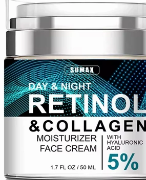 Retinol Cream for Face SUMAX – Anti-Aging Moisturizer with Collagen for Deep Wrinkles, Ideal for Women & Men - Day & Night Anti-Aging Skin Care with Hyaluronic Acid 5% 1.85 Fl Oz