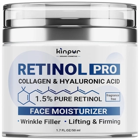 Retinol Pro  Collagen & Hyaluronic Acid Face Cream – Hydrating, Firming Moisturizer for Day & Night – Suitable for All Skin Types