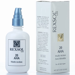 REXSOL 20 AHA Multi-action Anti-Wrinkle Cream | With Vitamin E, Algae Extract, Ginseng Extract, Calendula Extract, Caviar Extract | Diminishes appearance of fine lines & wrinkles. (120 ml / 4 fl oz)