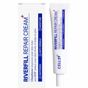 RIVERFILL REPAIR CREAM EGF Centella Niacinamide Deep Wrinkle Moisturizer Anti Aging Rejuvenation Crow’s Feet Glass Skin Korean Skincare Skin Barrier Day & Night Routine 1.35 fl.oz (40ml)