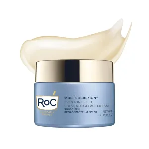 RoC Multi Correxion 5 in 1 Chest, Neck, and Face Moisturizer Cream with SPF 30, for Neck Firming and Wrinkles, Vitamin E & Shea Butter, Oil Free Skin Care, 1.7 Ounces (Packaging May Vary)