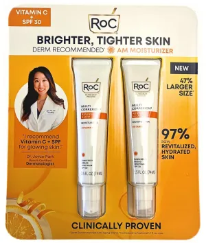 RoC Multi Correxion Revive   Glow Moisturizer with Vitamin C and SPF 30, 2 pack, 2.5 Fl OZ each