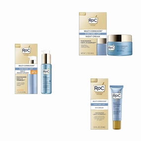 RoC Multi Correxion 5 in 1 Anti-Aging Bundle: Daily Face Moisturizer with Broad Spectrum SPF 30, 1.7   Facial Night Cream with Hexinol, 1.7 Ounces   Anti-Aging Eye Cream 0.5 (Packaging May Vary)