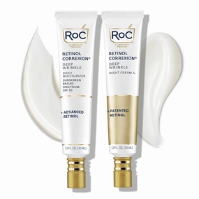 RoC Retinol Correxion Deep Wrinkle Facial Moisturizer Skin Care Bundle: Retinol Correxion Deep Wrinkle Night Cream   Deep Wrinkle Day Cream with SPF 30