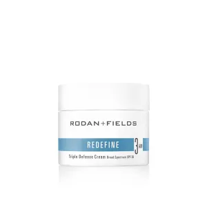 Rodan   Fields Redefine Triple Defense Cream Broad Spectrum SPF 30 | 1oz | 2-in-1 Daily Moisturizer   30 SPF | Improves Fine Lines, Wrinkles   Firmness | Protection against UV rays