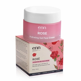 Rose Ultra Light Hydrating Gel Face Cream Moisturizer for Soft & Glowing Skin with Rose Oil, Aloe Vera Gel & Hyaluronic Acid Moisturizer for Daily Skin Brightening for All Skin Types, 50gm