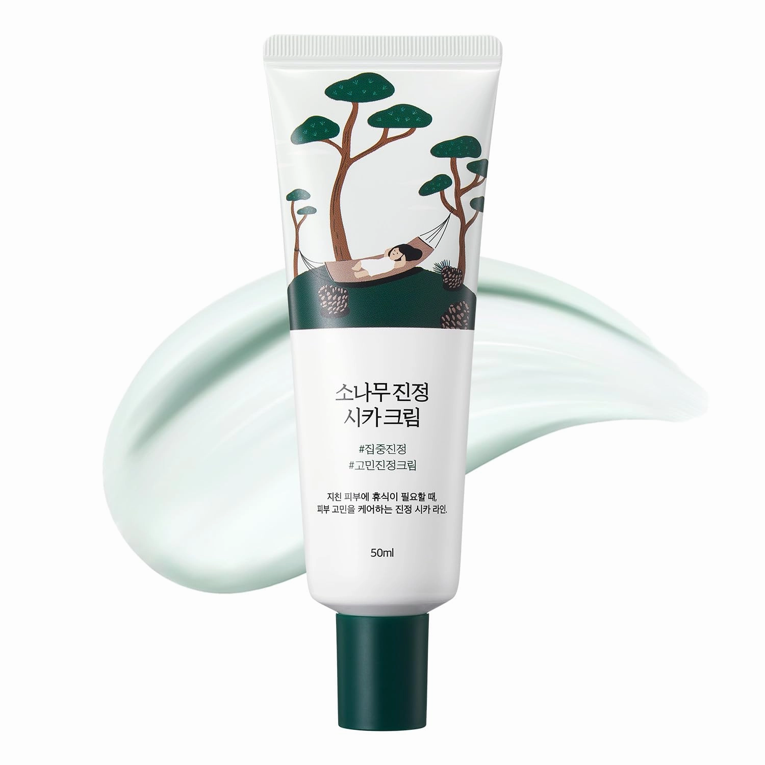 ROUND LAB Pine Calming Cica Cream 1.69 Fl Oz, Low-Acidic Soothing Moisturizer with Pine Cica, BHA   LHA, and Hyaluronic Acid for Skin Barrier Support, Sebum Control, and Hydration, Korean Skincare