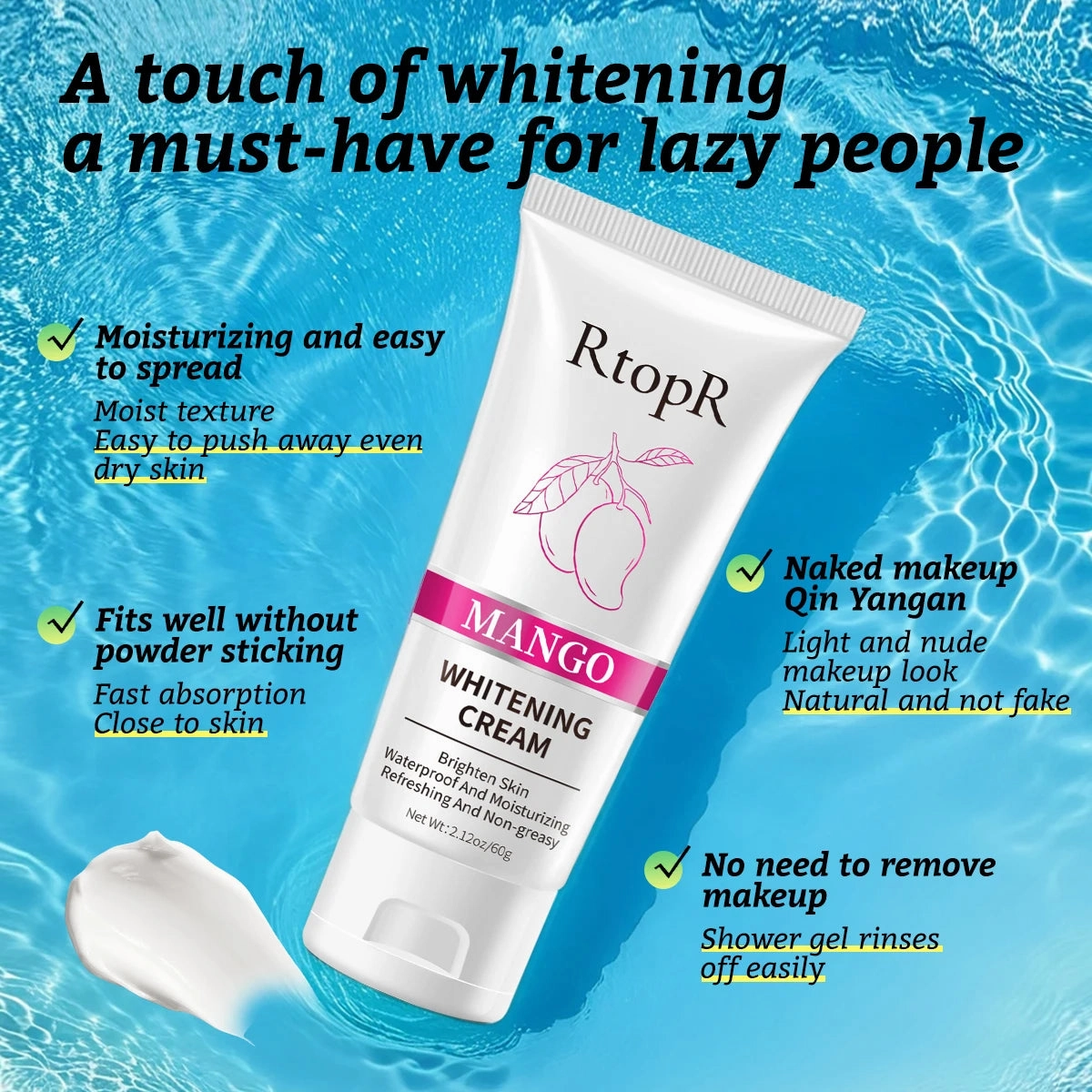 RtopR Whitening Moisturizing Cream | Face & Body for a Natural Glow