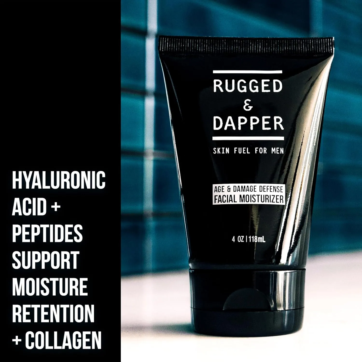 RUGGED & DAPPER - Age Defense Face Moisturizer for Men | 4oz | Hydrating Mens Face Lotion | Unscented   Anti- Aging Formula for Clear Skin | Natural Ingredients | Made in USA