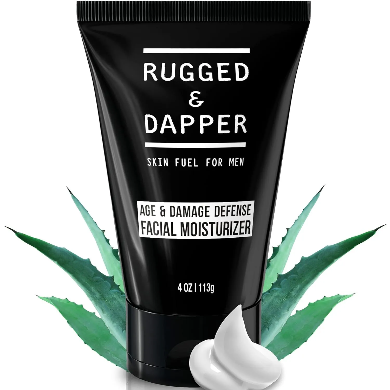 RUGGED & DAPPER - Age Defense Face Moisturizer for Men | 4oz | Hydrating Mens Face Lotion | Unscented   Anti- Aging Formula for Clear Skin | Natural Ingredients | Made in USA