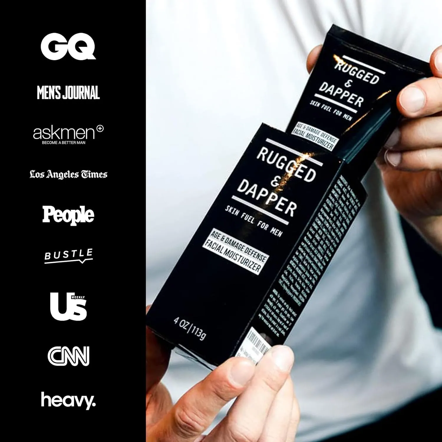 RUGGED & DAPPER - Age Defense Face Moisturizer for Men | 4oz | Hydrating Mens Face Lotion | Unscented   Anti- Aging Formula for Clear Skin | Natural Ingredients | Made in USA