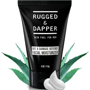 RUGGED & DAPPER - Age Defense Face Moisturizer for Men | 4oz | Hydrating Mens Face Lotion | Unscented   Anti- Aging Formula for Clear Skin | Natural Ingredients | Made in USA