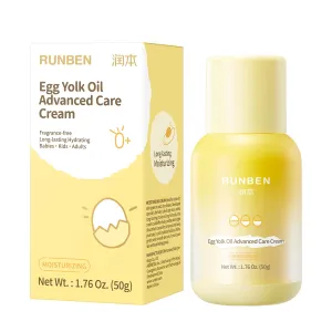 RUNBEN Baby Moisturizing Cream with Egg Yolk Oil, Gentle Non-Greasy Kids Face & Body Moisturizer, Dry Skin Care for Baby, 1.76 oz