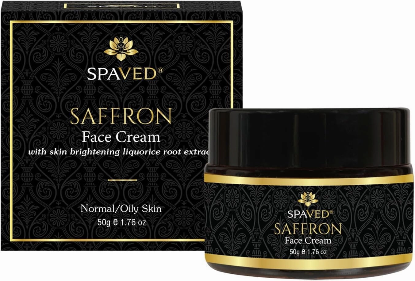 Saffron Face Cream – Anti Aging Moisturizer with Saffron, Licorice Root Extract, & Aloe Vera – Brightening Face Cream for Women & Men – Day & Night Cream – Paraben-Free, Cruelty-Free - 1.7 oz