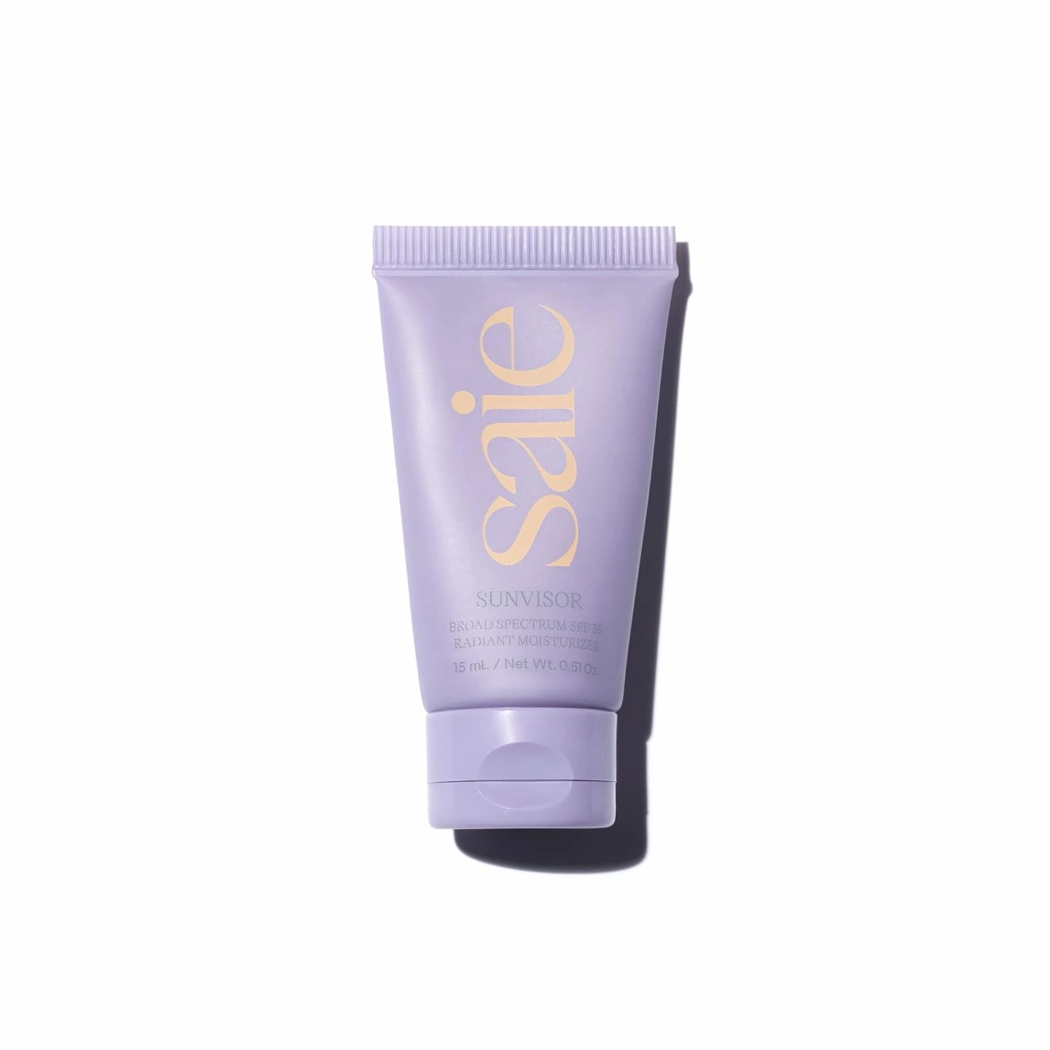 Saie Mini Sunvisor Broad Spectrum Face Sunscreen Moisturizer SPF 35 - Hydrating Daily Sunscreen with 100% Sheer Mineral Zinc Oxide, Hyaluronic Acid   Vitamin C for Radiant, Dewy Skin (0.5 fl oz)