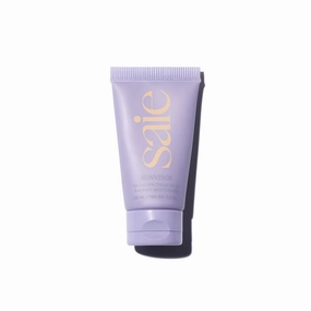 Saie Mini Sunvisor Broad Spectrum Face Sunscreen Moisturizer SPF 35 - Hydrating Daily Sunscreen with 100% Sheer Mineral Zinc Oxide, Hyaluronic Acid   Vitamin C for Radiant, Dewy Skin (0.5 fl oz)