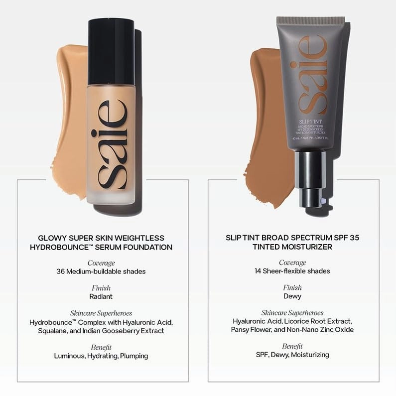 Saie Slip Tint SPF 35 Tinted Moisturizer - Light Coverage Moisturizer   Broad Spectrum Zinc Oxide Sunscreen with Hydrating Hyaluronic Acid - Shade Six (1.35 oz)