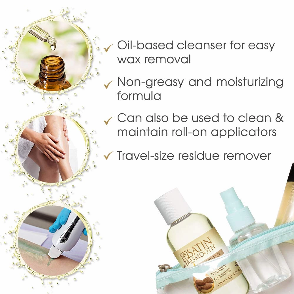 Satin Smooth Satin Release Wax Residue Remover Oil, Almond-Infused, Post-Waxing Oil, Skin Care, 4 fl. oz, 2-Pack