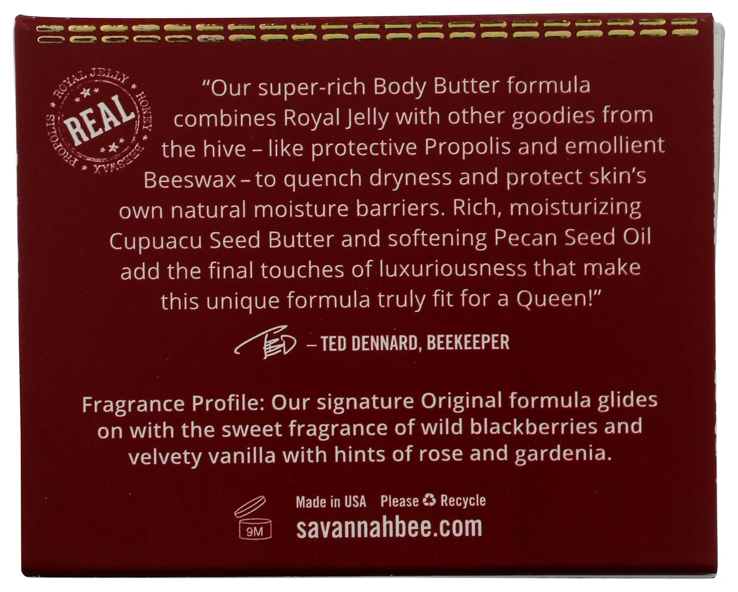 Savannah Bee Company Royal Jelly Body Butter - Deep Hydrating Body Butter